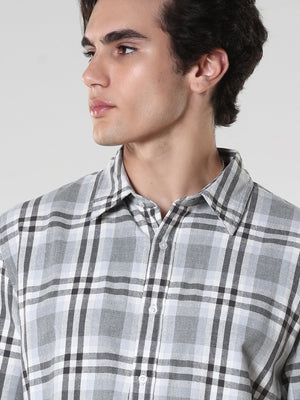 Amabel - Checkered Regular fit Shirt - Cement - Espanshe