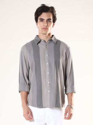 men's grey stripped shirt made from pure cotton.