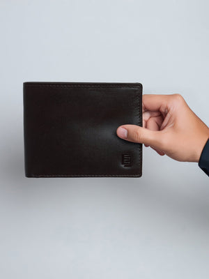 Arctic-5 - Vertical Leather ID Wallet - Brown - Espanshe