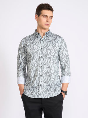 Men's Digital Printed Shirt - Light Sea Green