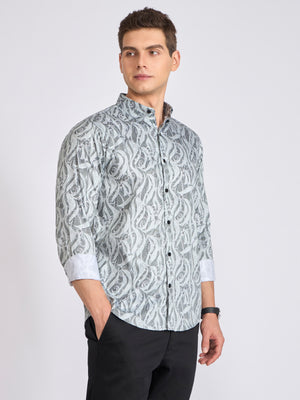 Men's Digital Printed Shirt - Light Sea Green