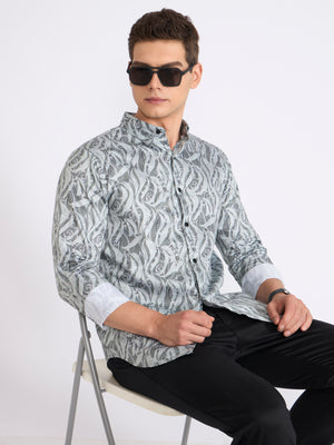 Men's Digital Printed Shirt - Light Sea Green