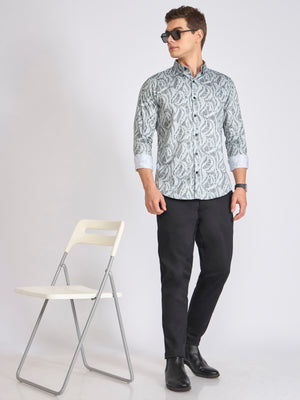 Men's Digital Printed Shirt - Light Sea Green