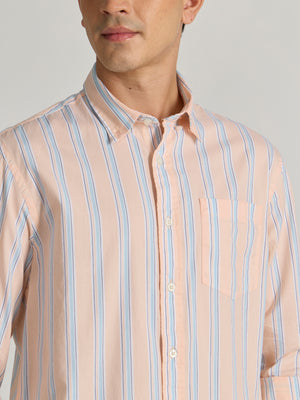 Men's Striped Shirt in peach
