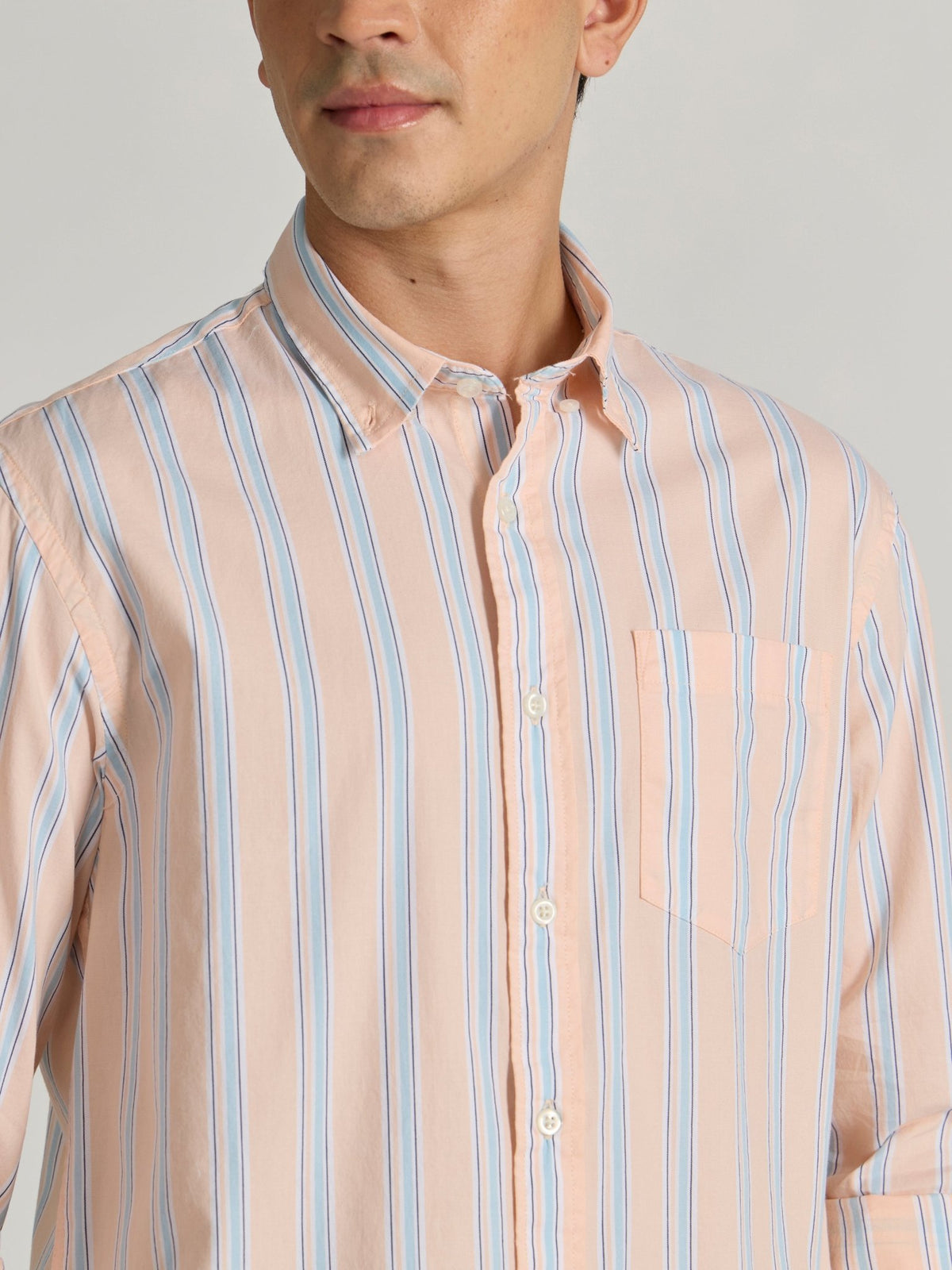 Paulson - Striped Shirt - Peach - Espanshe