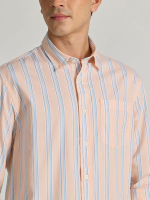 Paulson - Striped Shirt - Peach - Espanshe