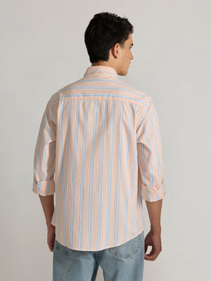 Paulson - Striped Shirt - Peach - Espanshe