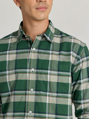Torsten - Relaxed Fit Checks Shirt - Dark Green - Espanshe