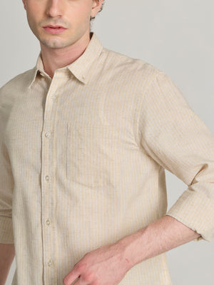 men wearing white Striped Shirt