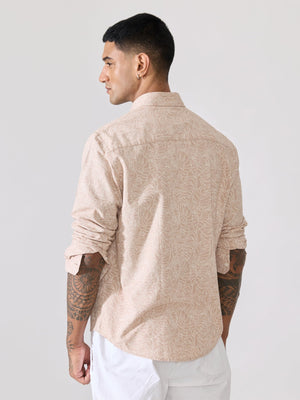 Nefilo - Oxford Printed Shirt - Beige - Espanshe