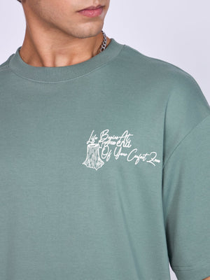 Moovin - Eco-Inspired Tree Rings Graphic T-Shirt - Green - Espanshe