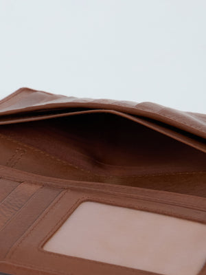 Men's Bi-Fold Leather Hand Wallet - Brown