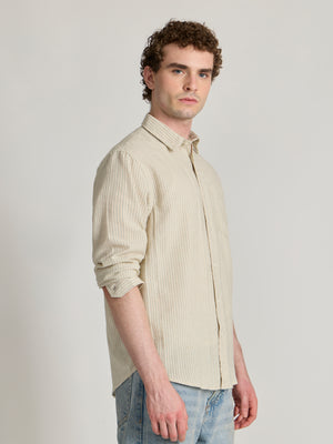 men wearing Green Striped Shirt