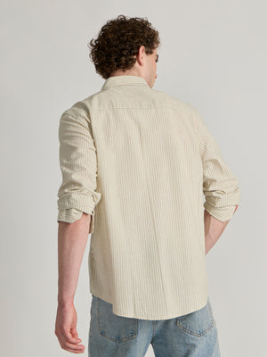 men wearing Green Striped Shirt