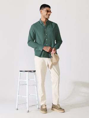 Kokamo - Relaxed Corduroy Shirt - Forest Green - Espanshe