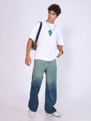 Everston - Lemonade Printed Baggy T-Shirt - White - Espanshe