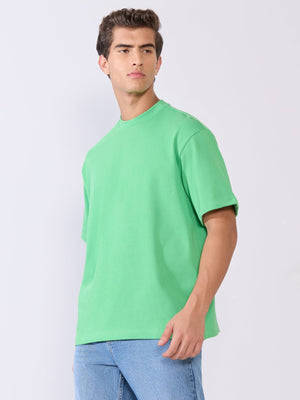 Vynora - Loose Fit Round Neck T-Shirt - Irish Green - Espanshe