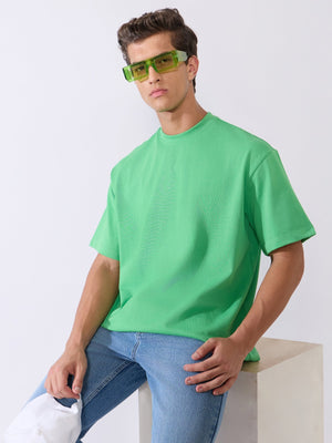 Vynora - Loose Fit Round Neck T-Shirt - Irish Green - Espanshe