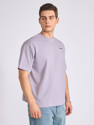 Men's Oversized Round neck T Shirt in Galatic Lilac