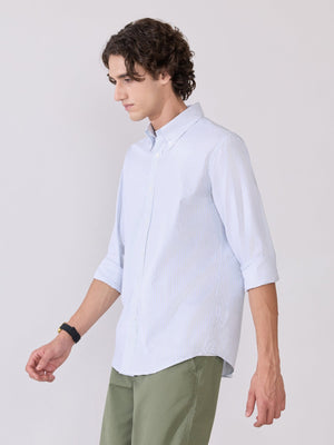 Erzela - Smart Fit Striped Shirt - Olive - Espanshe
