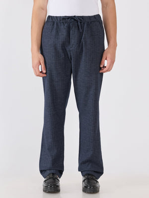 Banano - Striped Drawstring Loose Fit Pant - Navy - Espanshe