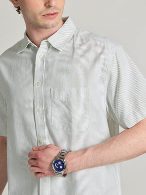 Oran - Striped Shirt - Light Green - Espanshe