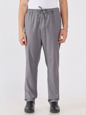 Banano - Striped Drawstring Loose Fit Pant - Grey - Espanshe
