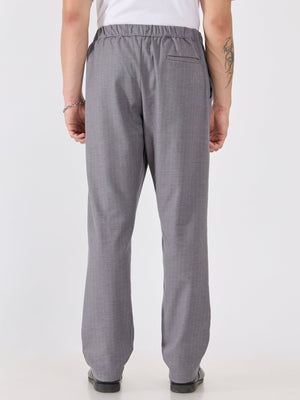 Banano - Striped Drawstring Loose Fit Pant - Grey - Espanshe