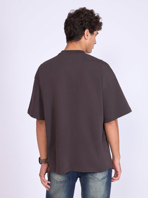 Everston - Still Growing Printed Baggy T-Shirt - Ground Coffee - Espanshe