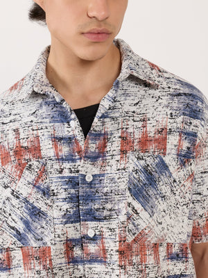 Temito - Oversized Halfsleeve Check Shirt - Red - Espanshe