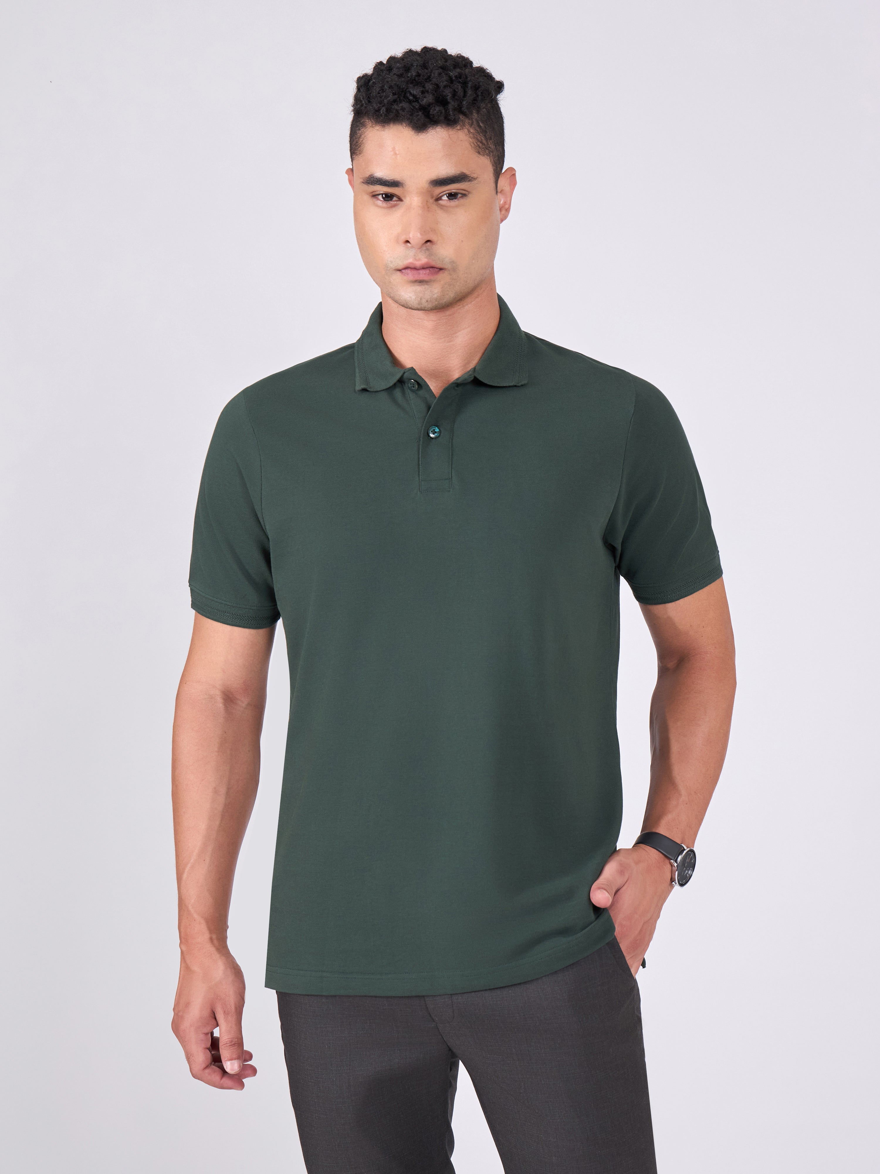 Men's Polo T-Shirt - bottle green