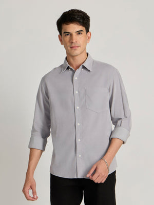 Zorin - Relaxed Corduroy Shirt - Light Grey - Espanshe