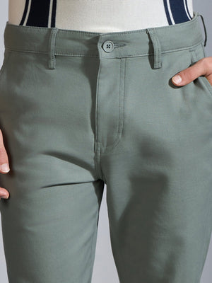Orren - Slim Fit Cotton Pant - Shale Green - Espanshe