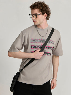 Lona - Designers Printed Baggy T-Shirt - Grey - Espanshe