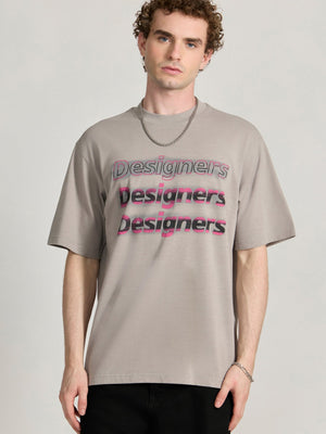 Lona - Designers Printed Baggy T-Shirt - Grey - Espanshe