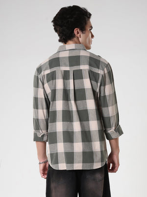 Ambar - Checkered Regular Shirt -Green - Espanshe