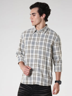 Amabel - Checkered Regular fit Shirt - Olive - Espanshe