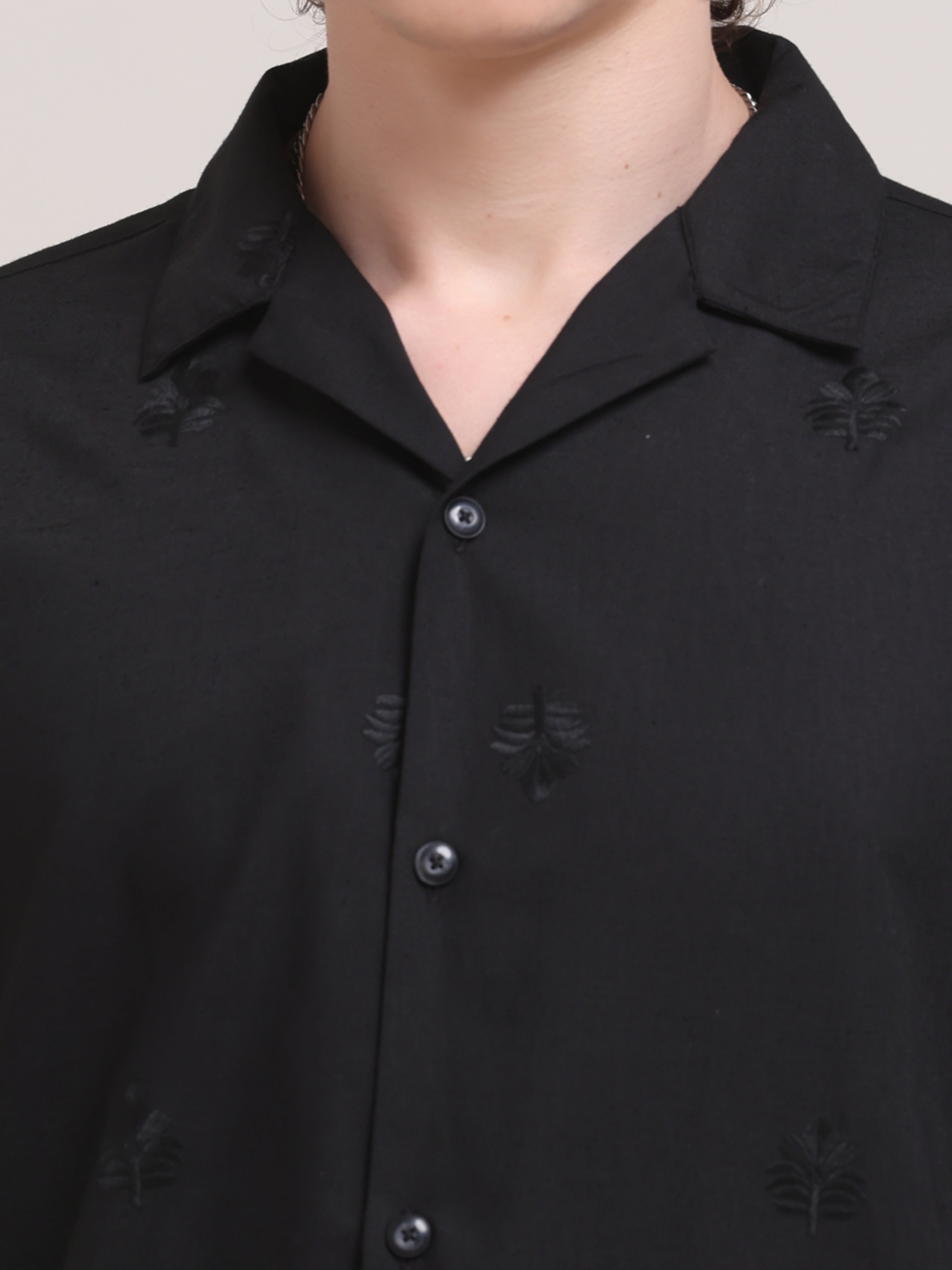 Ethal Embroidered Shirt- Black