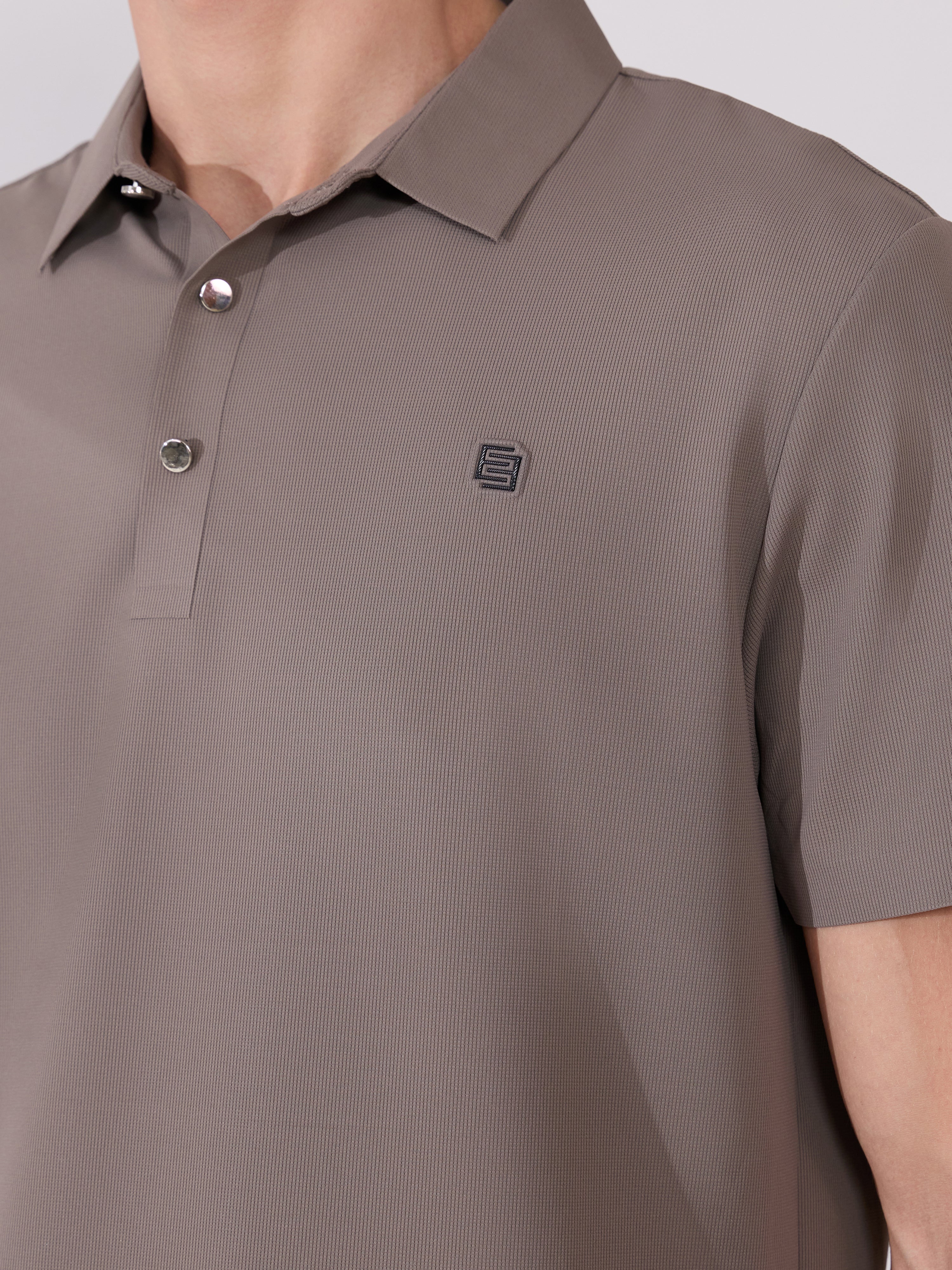 Men's Regular Fit Polo T-Shirt - stone gray