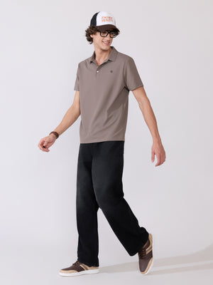 Men's Regular Fit Polo T-Shirt - stone gray