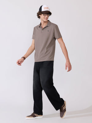 Zoltan - Regular Fit Polo T-Shirt - Stone Grey - Espanshe