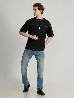 Lona - Fade Effect Baggy T-Shirt - Black - Espanshe