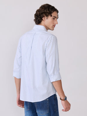 Men's Smart Fit Striped Shirt - blue