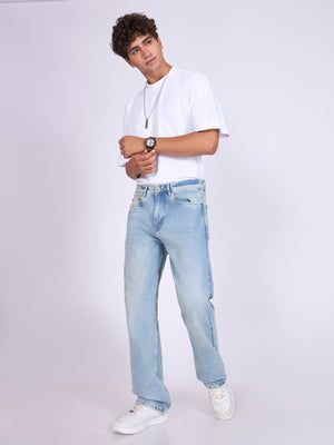 Men's Straight Fit Jeans in blue shade