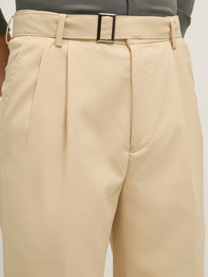 Maximilian -men's Beltless Formal Pant in beige