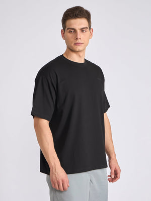 Tibald - Oversized Round neck T Shirt - Black - Espanshe