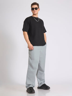 Tibald - Oversized Round neck T Shirt - Black - Espanshe