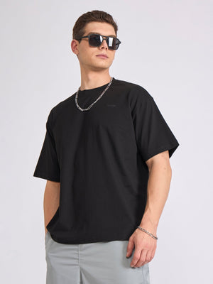 Tibald - Oversized Round neck T Shirt - Black - Espanshe