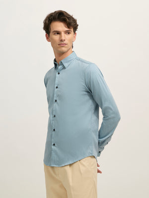 men's Striped Shirt - light blue