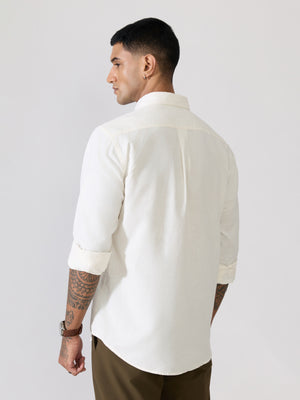 Men's Comfort Fit off white Linen Shirt